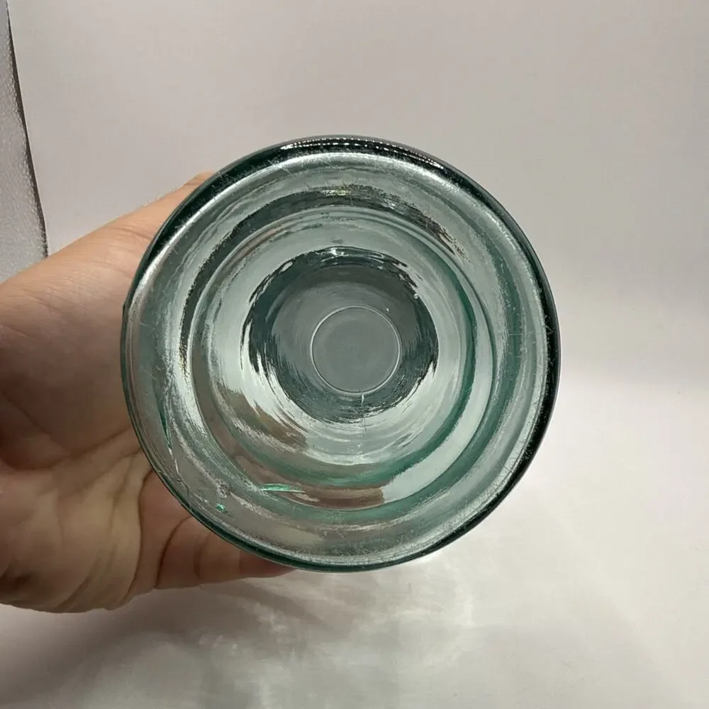 Vintage Atlas Mason’s Patent Nov 30 1858 Aqua Glass Canning Jar w Zinc Lid